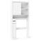 White Over-the-Toilet Storage Cabinet with Sliding Doors Adjustable Shelves Space Saver